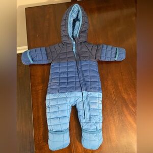 Snozu Blue Quilted Baby Snowsuit
